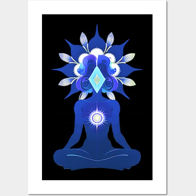 Aura Blue Meditation 04 Wall Art by CGI Studios